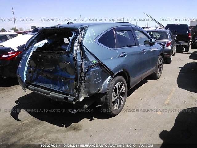 5J6RM4H99GL805228 - 2016 HONDA CR-V TOURING BLUE photo 4