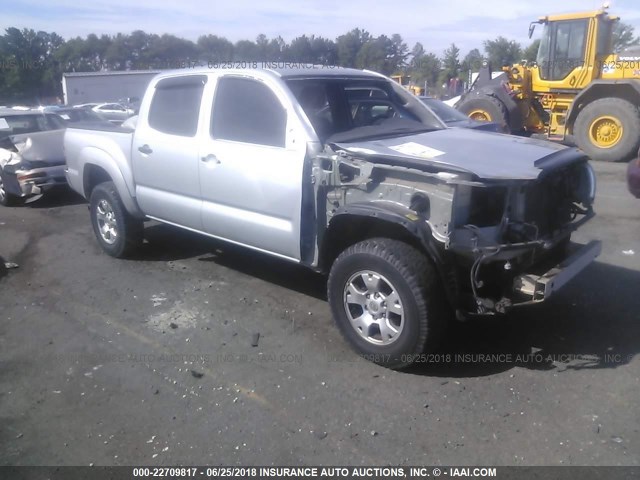 5TELU42N58Z545706 - 2008 TOYOTA TACOMA DOUBLE CAB SILVER photo 1