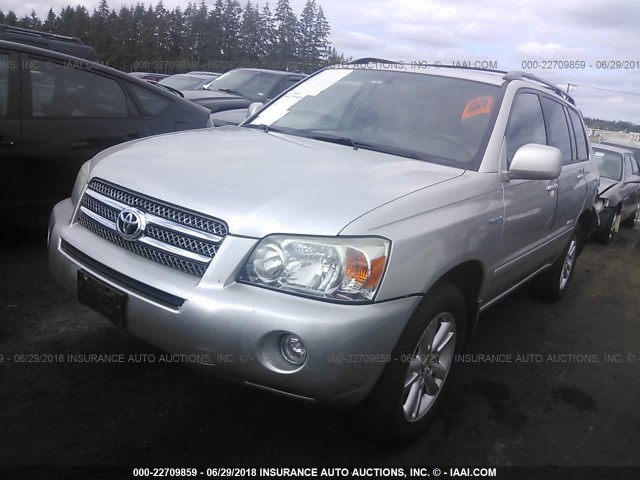 JTEHW21A170042834 - 2007 TOYOTA HIGHLANDER HYBRID SILVER photo 2