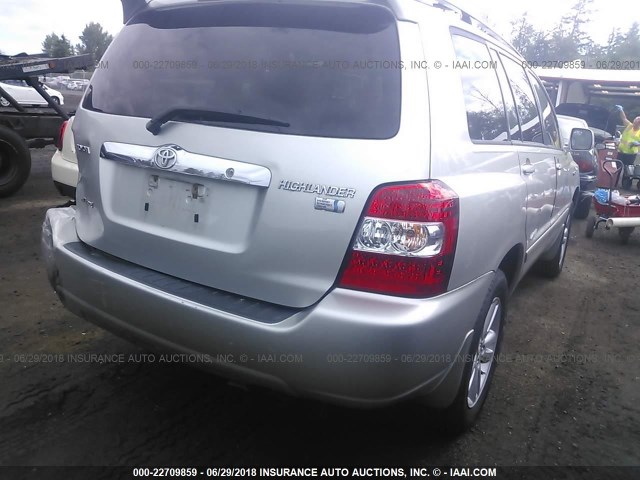 JTEHW21A170042834 - 2007 TOYOTA HIGHLANDER HYBRID SILVER photo 4