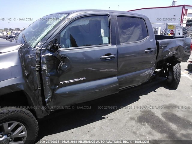 3TMAZ5CN3GM023987 - 2016 TOYOTA TACOMA DBL CAB/SR5/TRD SPORT/OR GRAY photo 6