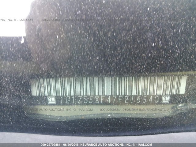 1G1ZS58F47F216540 - 2007 CHEVROLET MALIBU LS GOLD photo 9