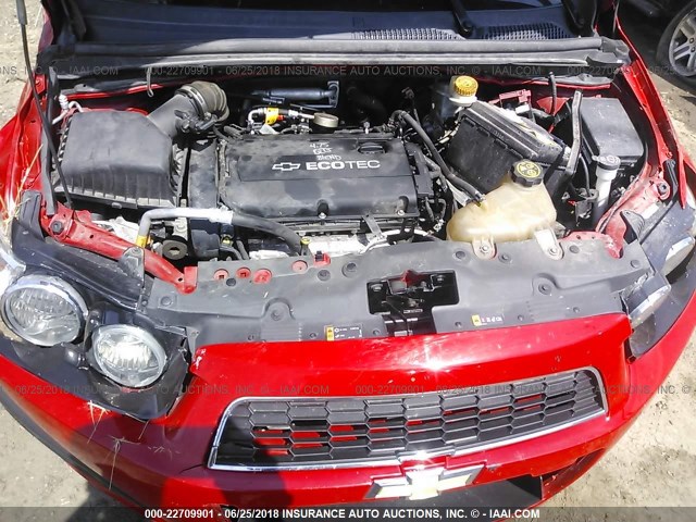 1G1JA5SH4C4202427 - 2012 CHEVROLET SONIC LS 红色 照片 10