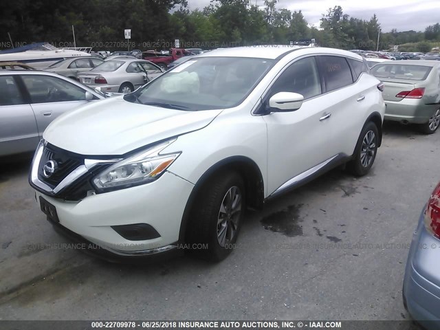 5N1AZ2MH7HN145178 - 2017 NISSAN MURANO S/SL/SV/PLATINUM WHITE photo 2