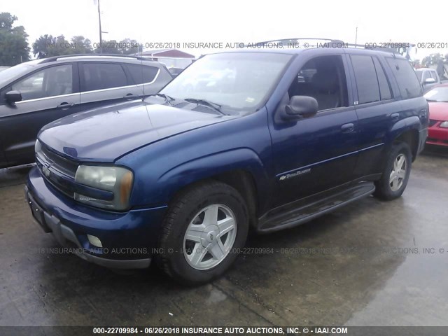 1GNDT13S922241226 - 2002 CHEVROLET TRAILBLAZER  BLUE photo 2