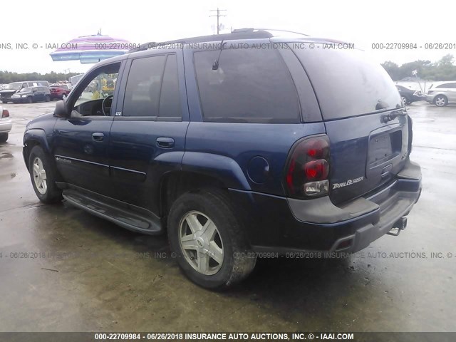 1GNDT13S922241226 - 2002 CHEVROLET TRAILBLAZER  BLUE photo 3