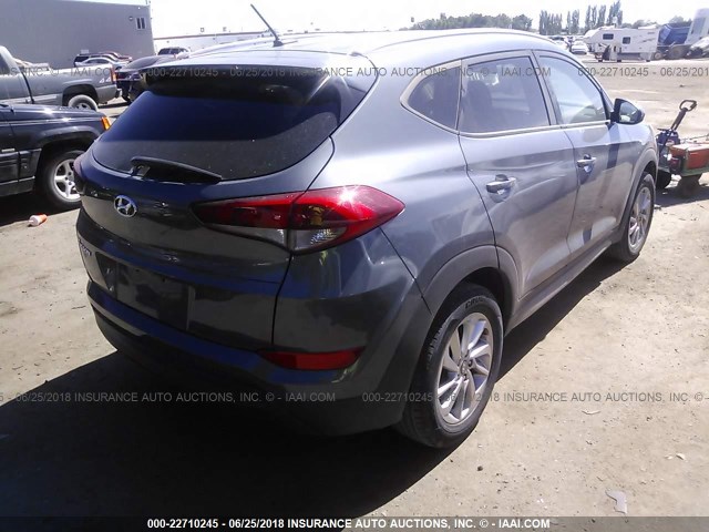 KM8J33A47HU252598 - 2017 HYUNDAI TUCSON LIMITED/SPORT AND ECO/SE GRAY photo 4