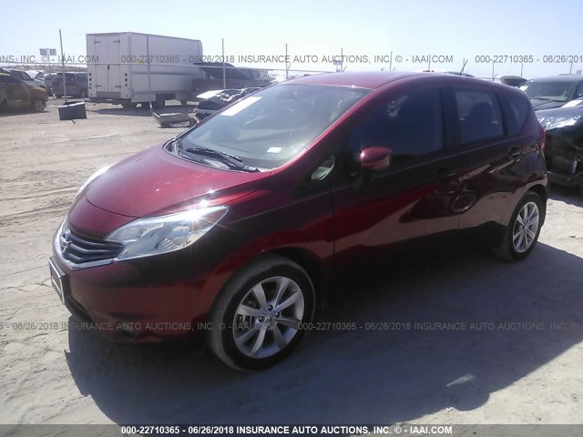 3N1CE2CP1FL414373 - 2015 NISSAN VERSA NOTE S/S PLUS/SV/SL/SR RED photo 2