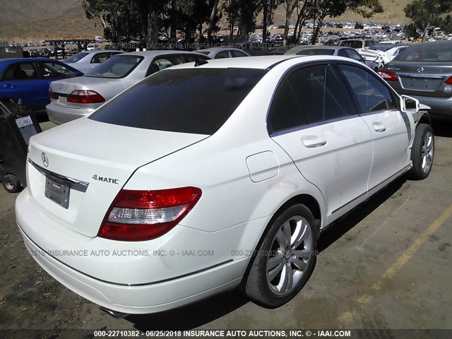 WDDGF8BB1AF468415 - 2010 MERCEDES-BENZ C 300 4MATIC WHITE photo 4