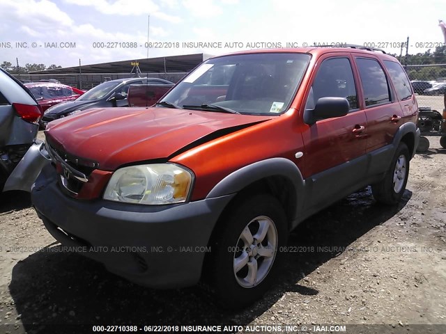 4F2YZ02Z66KM04485 - 2006 MAZDA TRIBUTE I ORANGE photo 2