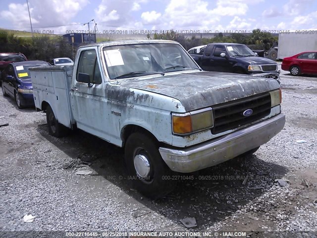 1FTHF25H8HNA54429 - 1987 FORD F250 BLUE photo 1