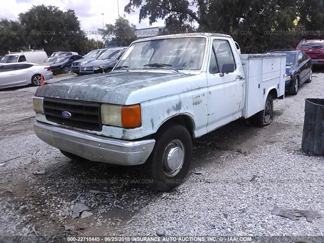 1FTHF25H8HNA54429 - 1987 FORD F250 BLUE photo 2