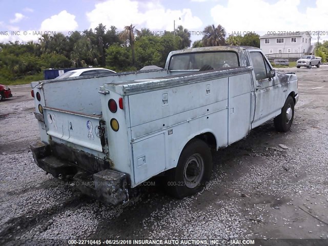 1FTHF25H8HNA54429 - 1987 FORD F250 BLUE photo 4