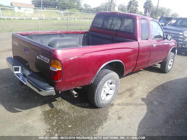 4TASN92N9XZ509707 - 1999 TOYOTA TACOMA XTRACAB PRERUNNER წითელი ფოტო 4