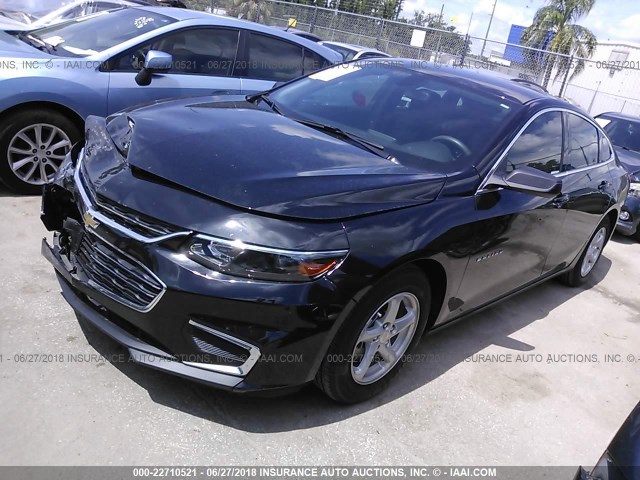 1G1ZB5ST9GF351589 - 2016 CHEVROLET MALIBU LS BLACK photo 2