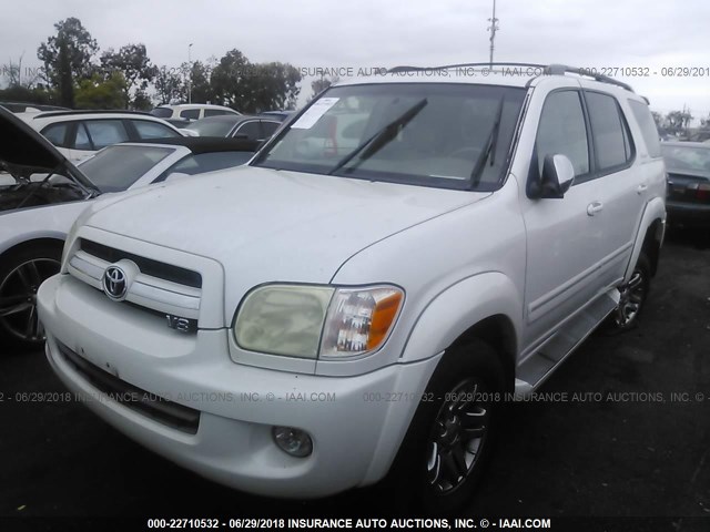 5TDZT38A67S293035 - 2007 TOYOTA SEQUOIA LIMITED WHITE photo 2