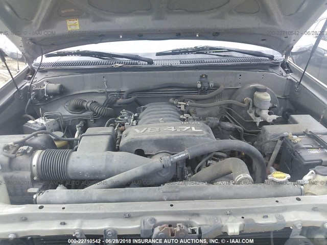 5TBRT34106S479599 - 2006 TOYOTA TUNDRA ACCESS CAB SR5 BEIGE photo 10