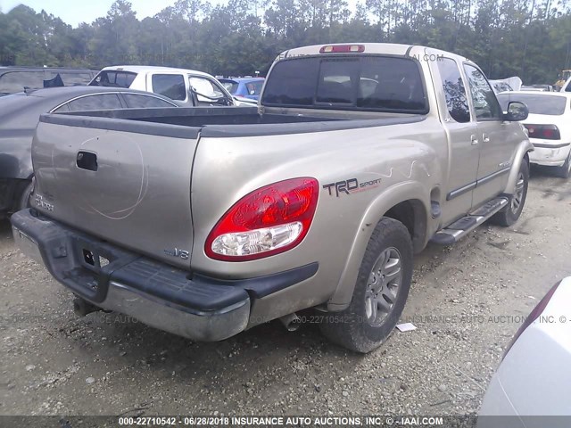 5TBRT34106S479599 - 2006 TOYOTA TUNDRA ACCESS CAB SR5 BEIGE photo 4