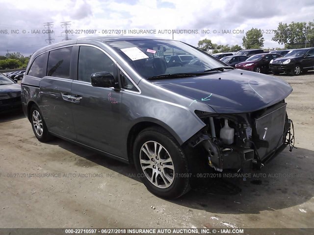 5FNRL5H66DB059307 - 2013 HONDA ODYSSEY EXL GRAY photo 1