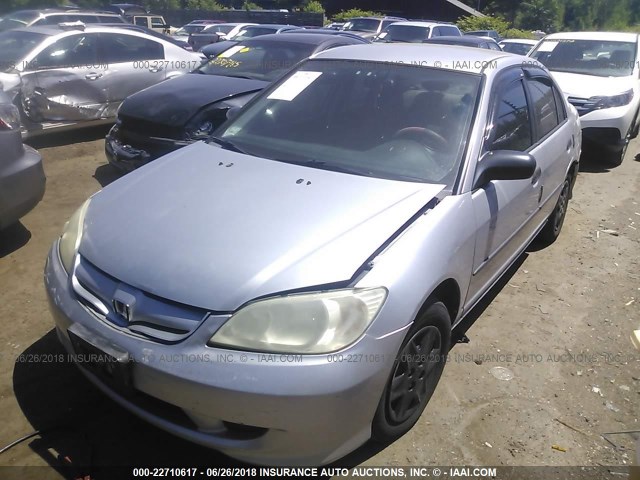 2HGES16395H585110 - 2005 HONDA CIVIC DX VP SILVER photo 2