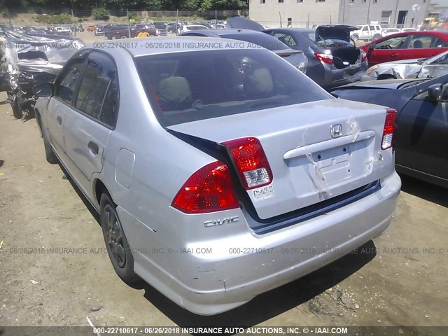 2HGES16395H585110 - 2005 HONDA CIVIC DX VP SILVER photo 3