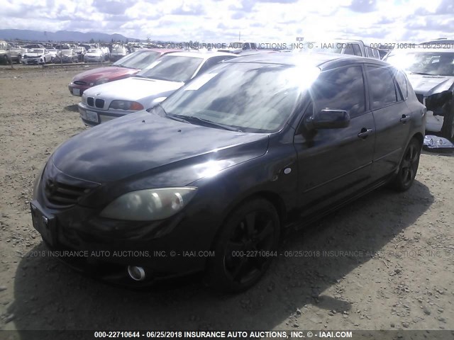 JM1BK343X51345921 - 2005 MAZDA 3 HATCHBACK BLACK photo 2