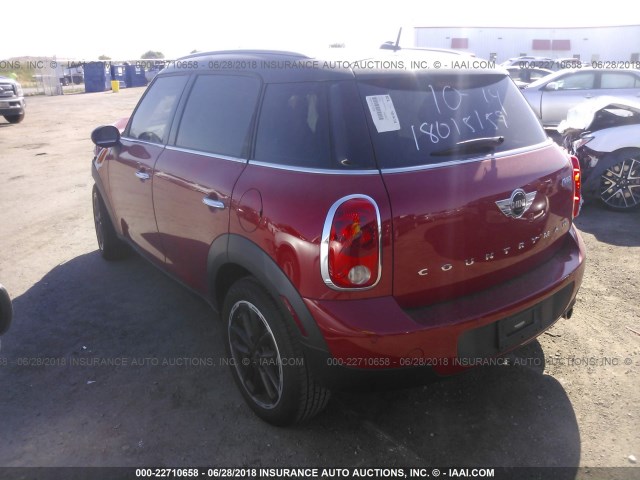 WMWZB3C58GWR47267 - 2016 MINI COOPER COUNTRYMAN RED photo 3