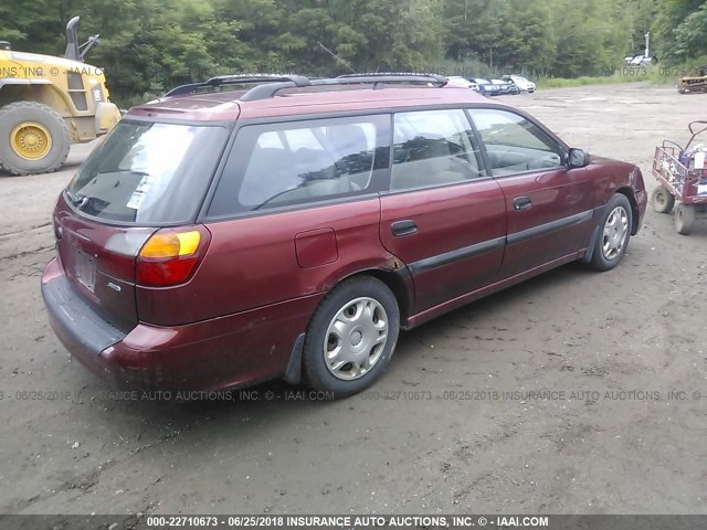 4S3BH635X27309285 - 2002 SUBARU LEGACY L MAROON photo 4