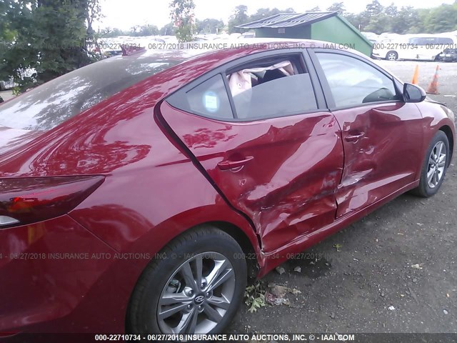 KMHD84LF8JU466525 - 2018 HYUNDAI ELANTRA SEL/VALUE/LIMITED RED photo 6