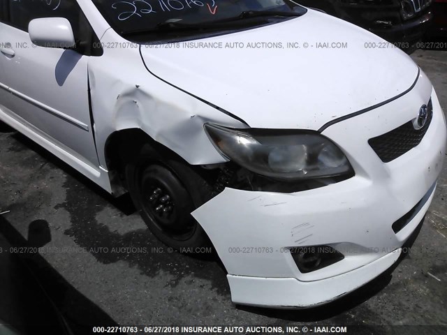 1NXBU4EE9AZ328306 - 2010 TOYOTA COROLLA S/LE/XLE WHITE photo 6