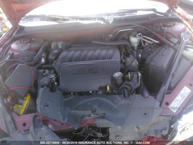 2G1WL16C669405263 - 2006 CHEVROLET MONTE CARLO SS 红色 照片 10