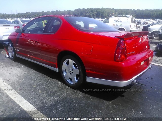 2G1WL16C669405263 - 2006 CHEVROLET MONTE CARLO SS RED photo 3