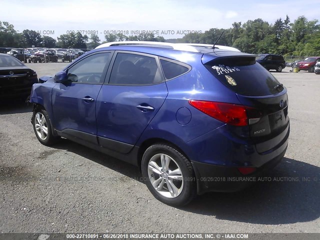 KM8JUCAC3BU159069 - 2011 HYUNDAI TUCSON GLS/LIMITED BLUE photo 3