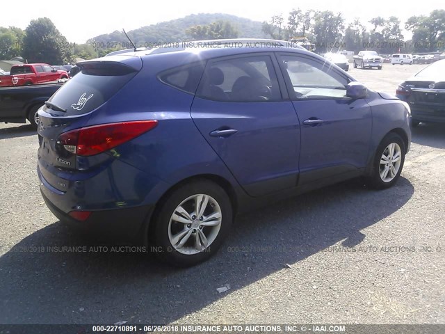 KM8JUCAC3BU159069 - 2011 HYUNDAI TUCSON GLS/LIMITED BLUE photo 4