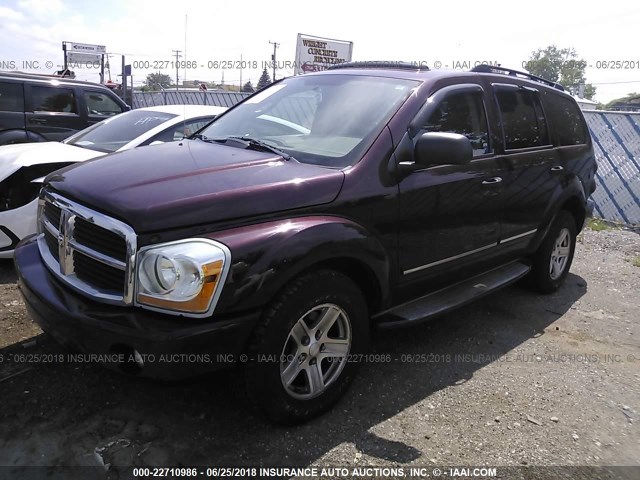 1D4HB58D24F112841 - 2004 DODGE DURANGO LIMITED BURGUNDY photo 2