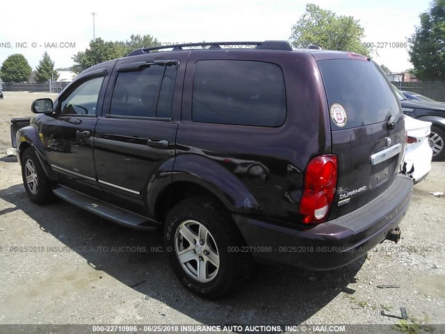 1D4HB58D24F112841 - 2004 DODGE DURANGO LIMITED BURGUNDY photo 3