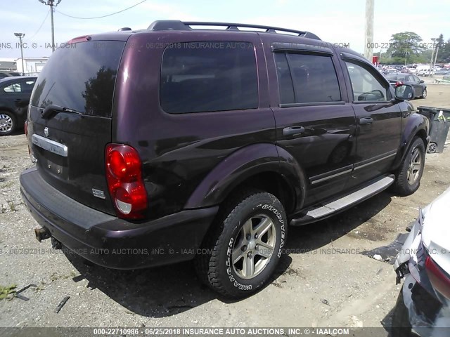 1D4HB58D24F112841 - 2004 DODGE DURANGO LIMITED BURGUNDY photo 4