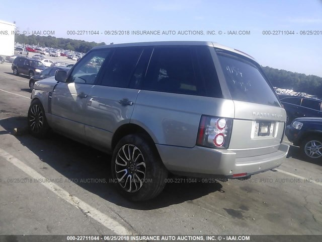 SALMF1D44AA309154 - 2010 LAND ROVER RANGE ROVER HSE LUXURY SILVER photo 3