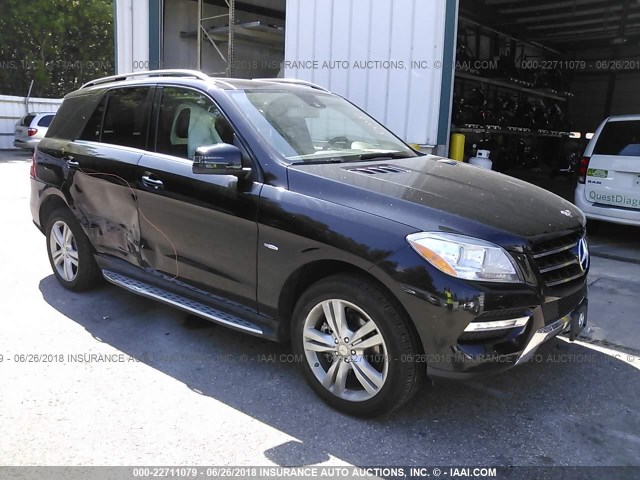 4JGDA5HB9CA026611 - 2012 MERCEDES-BENZ ML 350 4MATIC BLACK photo 1