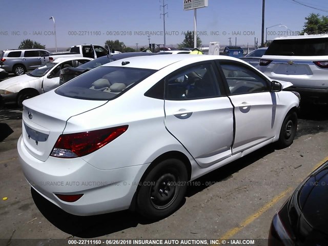 KMHCT4AE3EU695284 - 2014 HYUNDAI ACCENT GLS/GS WHITE photo 4