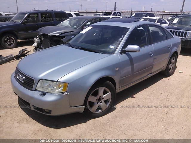 WAULT64B02N116031 - 2002 AUDI A6 3.0 QUATTRO Light Blue photo 2