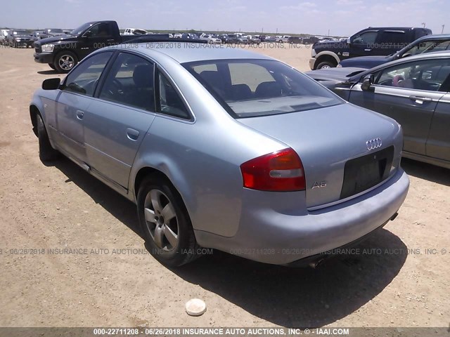 WAULT64B02N116031 - 2002 AUDI A6 3.0 QUATTRO Light Blue photo 3