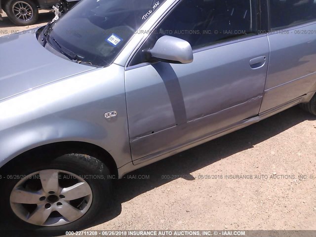 WAULT64B02N116031 - 2002 AUDI A6 3.0 QUATTRO Light Blue photo 6