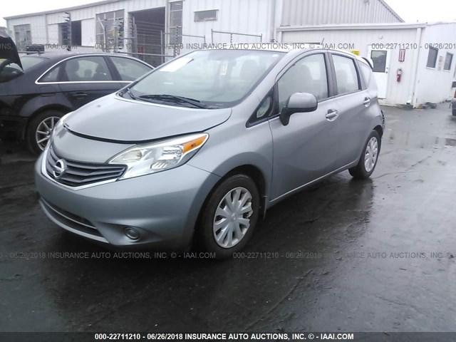 3N1CE2CP4EL370576 - 2014 NISSAN VERSA NOTE S/S PLUS/SV/SL GRAY photo 2