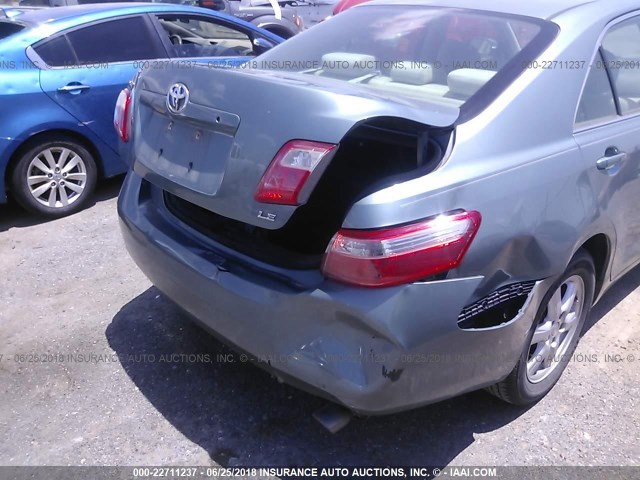 4T1BK46K87U528144 - 2007 TOYOTA CAMRY NEW GENERAT LE/XLE/SE GREEN photo 6