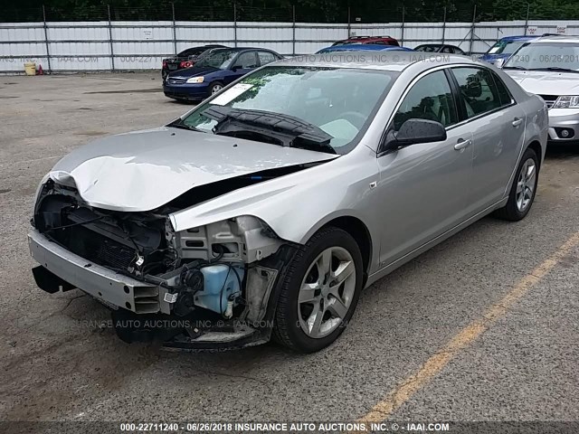 1G1ZG57N58F191336 - 2008 CHEVROLET MALIBU LS SILVER photo 2