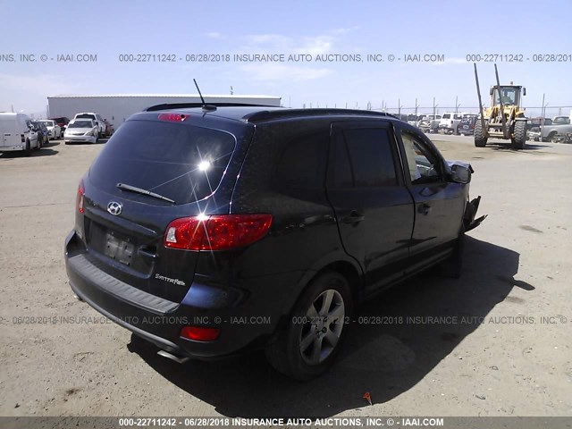 5NMSH13E48H184580 - 2008 HYUNDAI SANTA FE SE/LIMITED BLUE photo 4