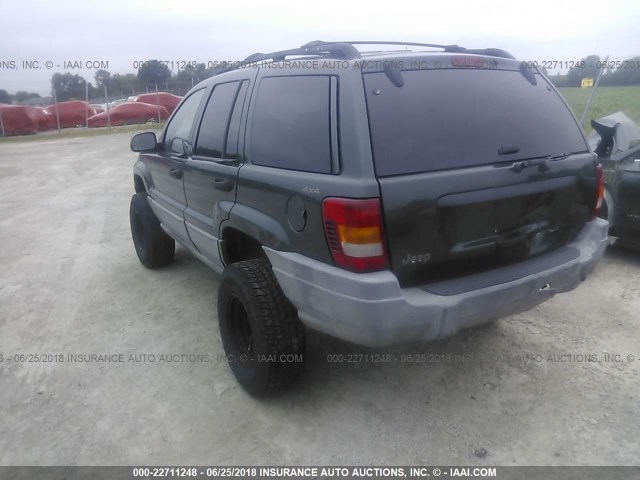 1J4GW48S9YC194817 - 2000 JEEP GRAND CHEROKEE LAREDO GREEN photo 3