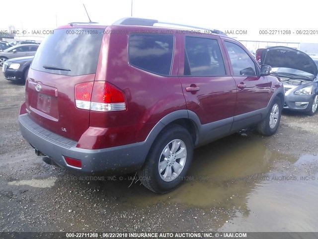 KNDJJ741495032608 - 2009 KIA BORREGO LX/EX MAROON photo 4