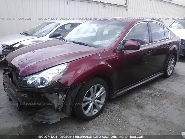 4S3BMBC62D3044210 - 2013 SUBARU LEGACY 2.5I PREMIUM MAROON photo 2